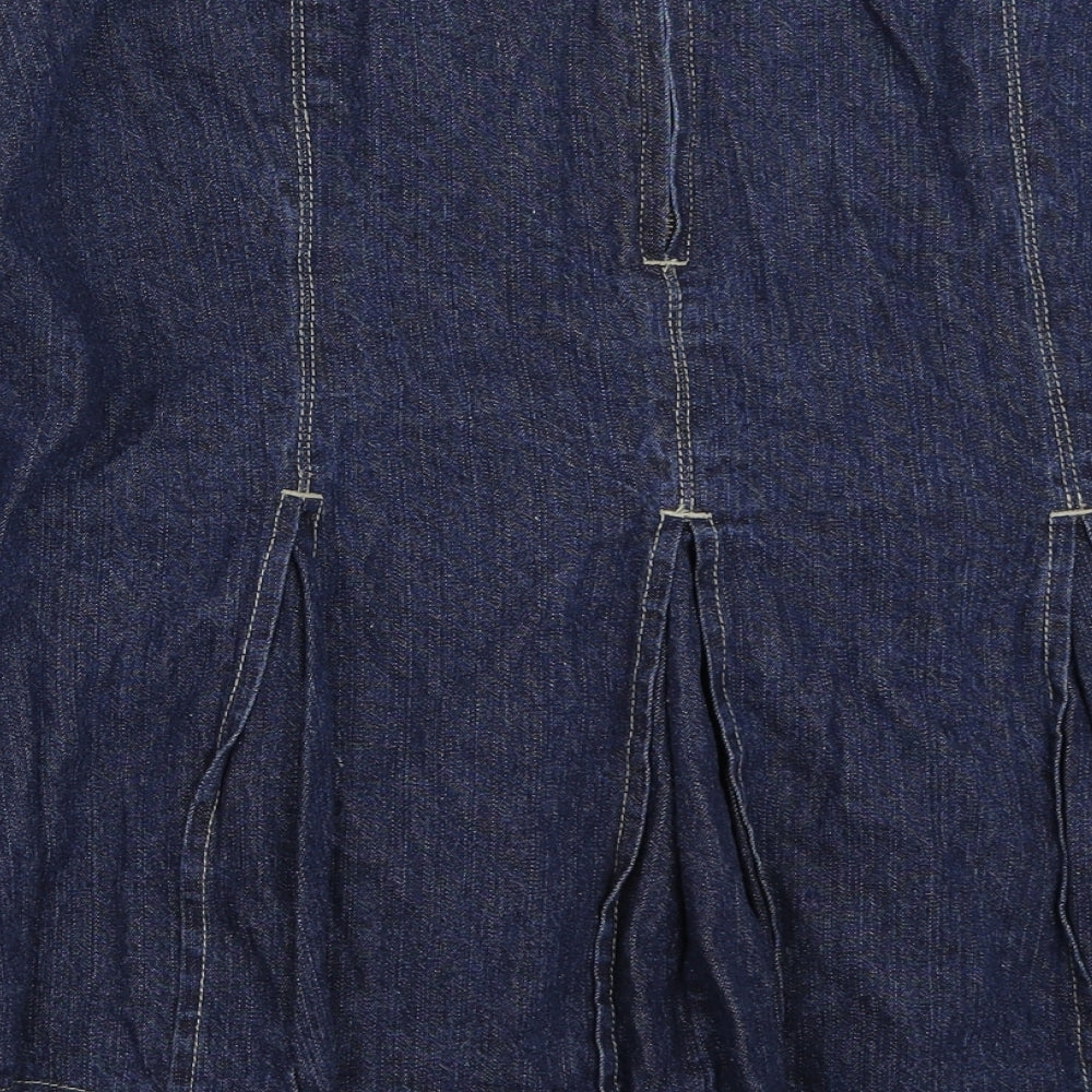 Cotton Traders Womens Blue  Denim Flare Skirt Size 16