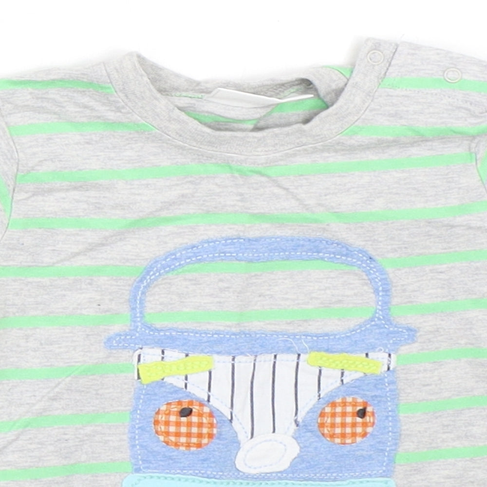 NEXT Boys Grey Striped  Basic T-Shirt Size 3-6 Months