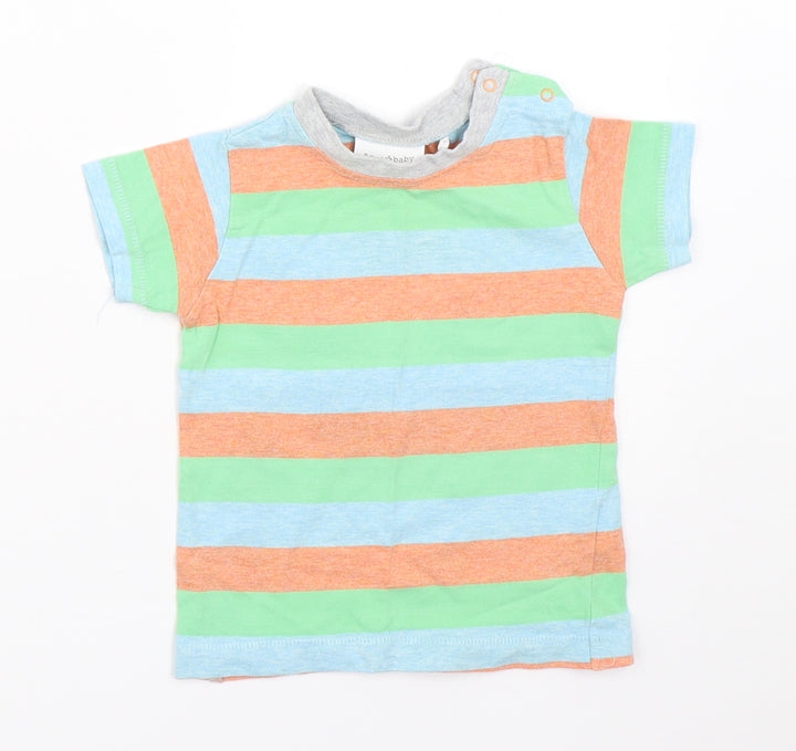 NEXT Boys Green Striped  Basic T-Shirt Size 3-6 Months