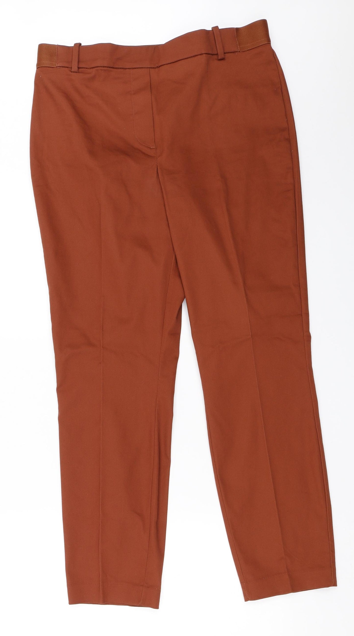 H&M Womens Brown   Capri Trousers Size 16 L27.5 in