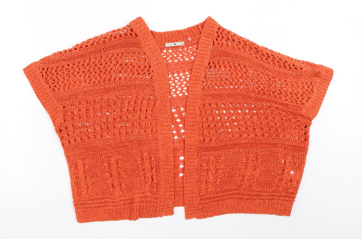 TU Womens Orange Cardigan Jumper Size 10