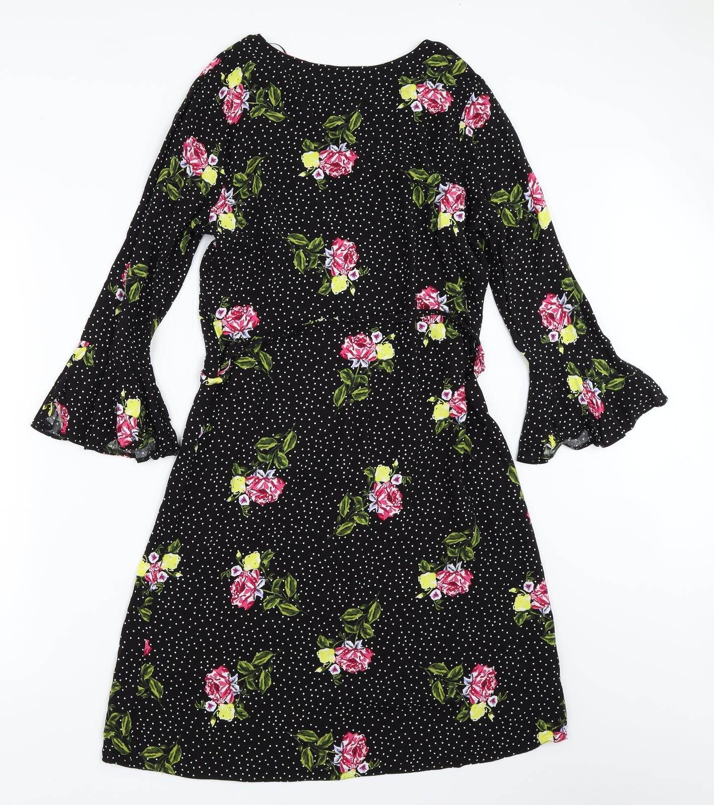 Papaya Womens Black Floral  Fit & Flare  Size 8
