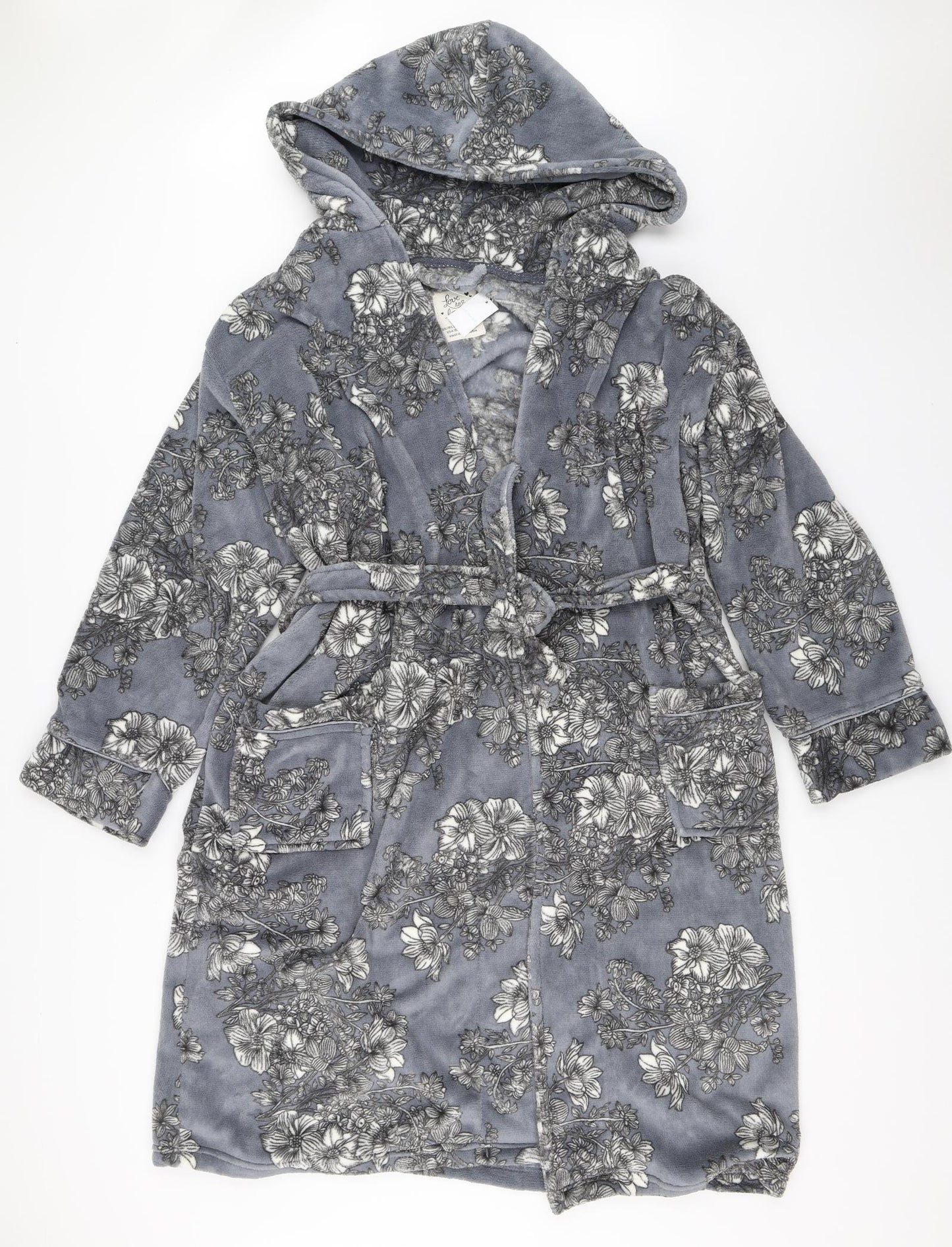 Primark Womens Grey Floral  Top Robe Size L