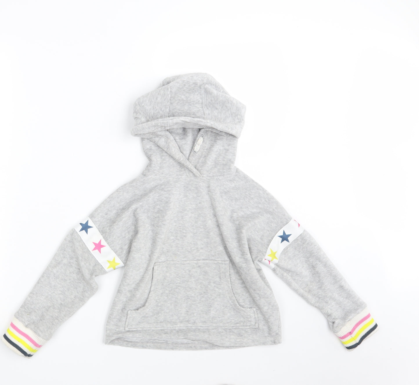 M&S Girls Grey   Pullover Hoodie Size 7-8 Years  - Cropped