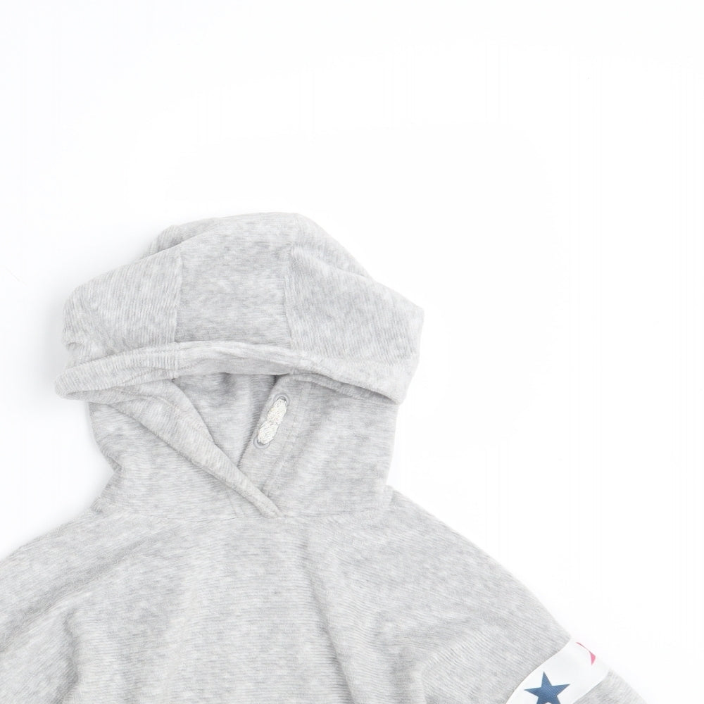 M&S Girls Grey   Pullover Hoodie Size 7-8 Years  - Cropped