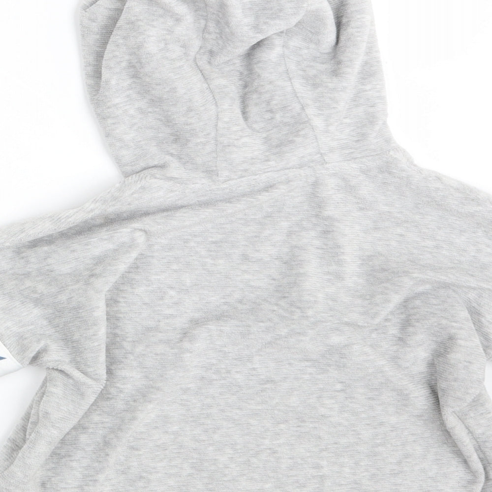 M&S Girls Grey   Pullover Hoodie Size 7-8 Years  - Cropped