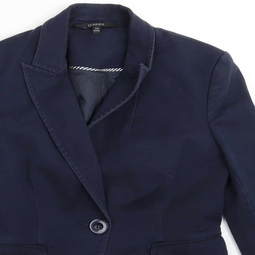 Dunnes Womens Blue  Denim Jacket Blazer Size 10