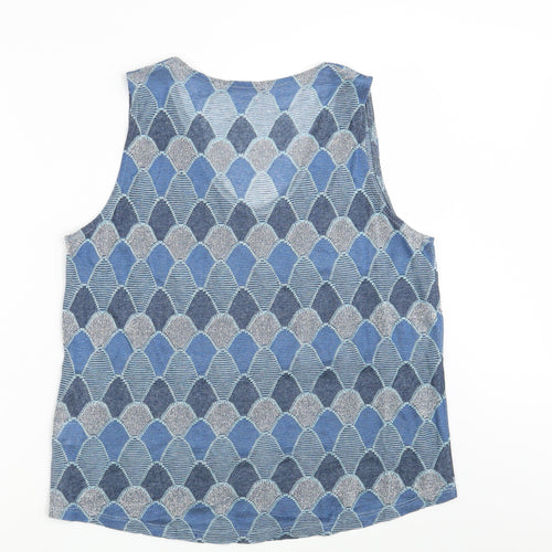 DanevaDNV Womens Blue Argyle/Diamond  Vest Sweatshirt Size XL