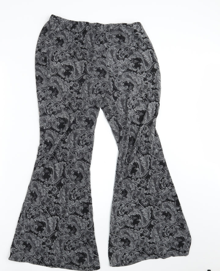 QED London Womens Grey Paisley Bloomer Trousers Size S L29 in