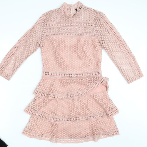 PRETTYLITTLETHING Womens Pink   Fit & Flare  Size 10