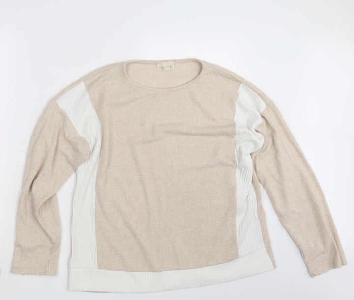 Jeff & Co Womens Beige   Pullover Sweatshirt Size 14