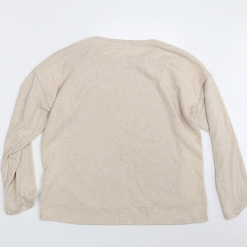 Jeff & Co Womens Beige   Pullover Sweatshirt Size 14