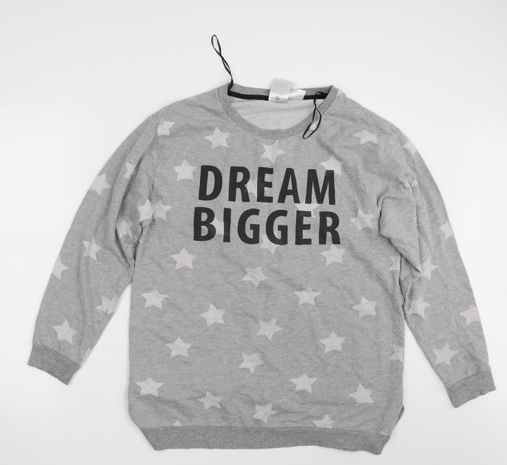 H&M Womens Grey Geometric Pullover Sweatshirt Size M