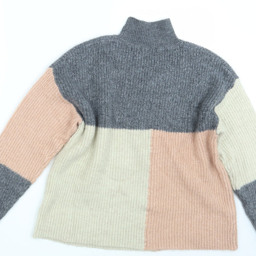 Red Herring Womens Multicoloured Geometric Knit Pullover Jumper Size 10