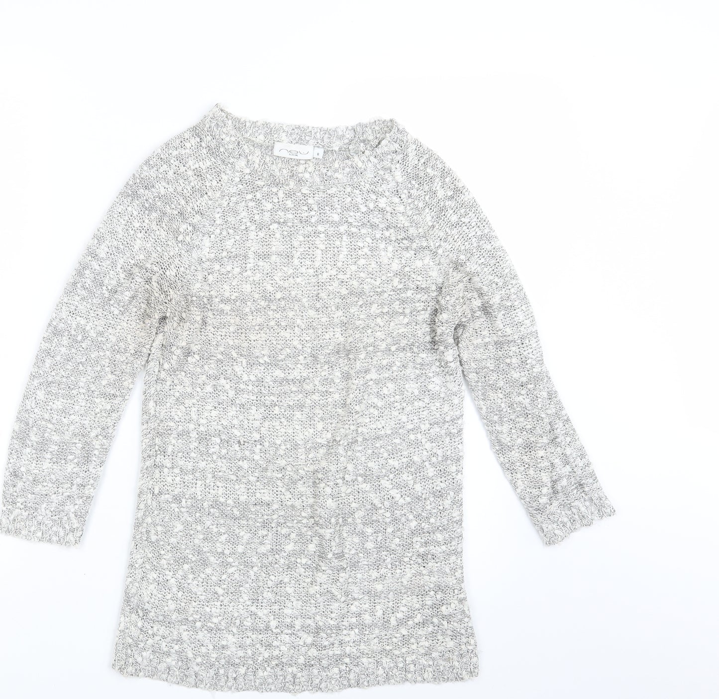 New Look Womens Grey  Knit Pullover Jumper Size 8