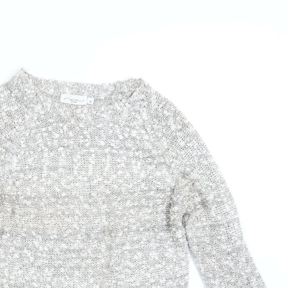 New Look Womens Grey  Knit Pullover Jumper Size 8
