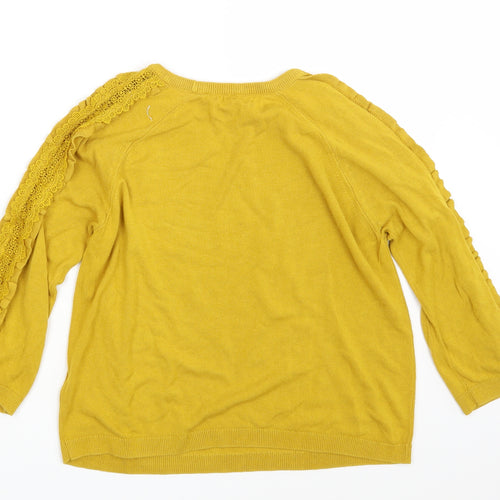 Per Una Womens Yellow Floral  Pullover Jumper Size 10