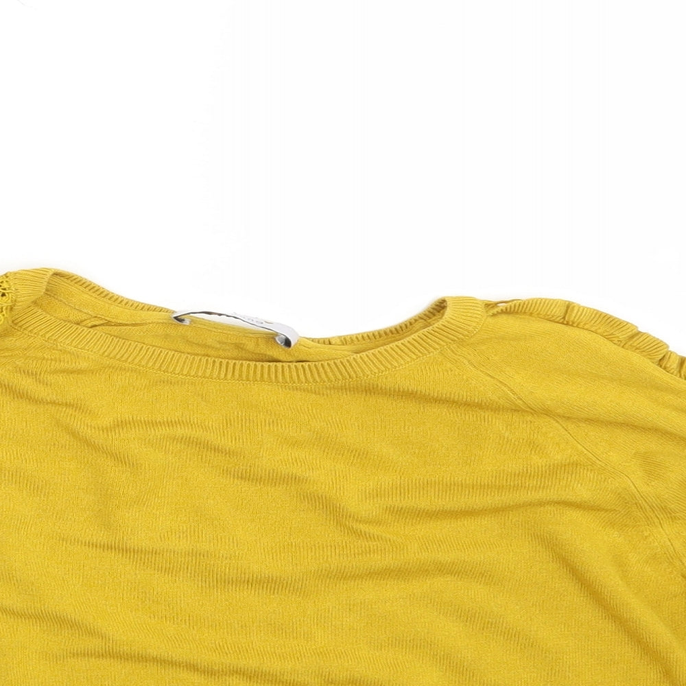 Per Una Womens Yellow Floral  Pullover Jumper Size 10