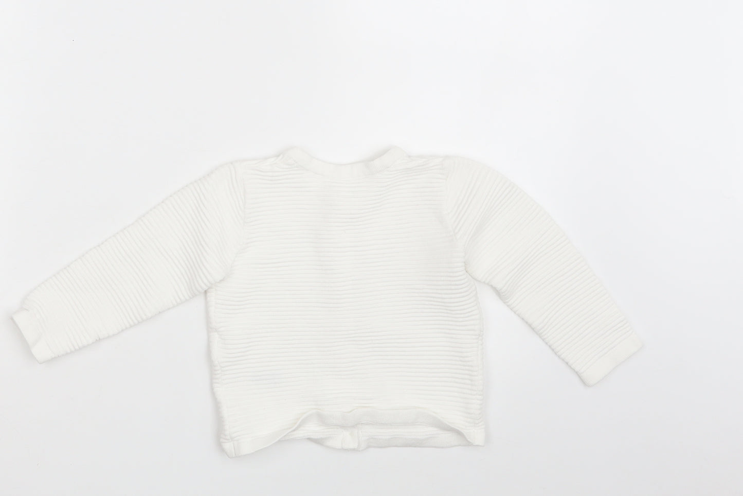 Nutmeg Girls White  Knit Cardigan Jumper Size 3-4 Years