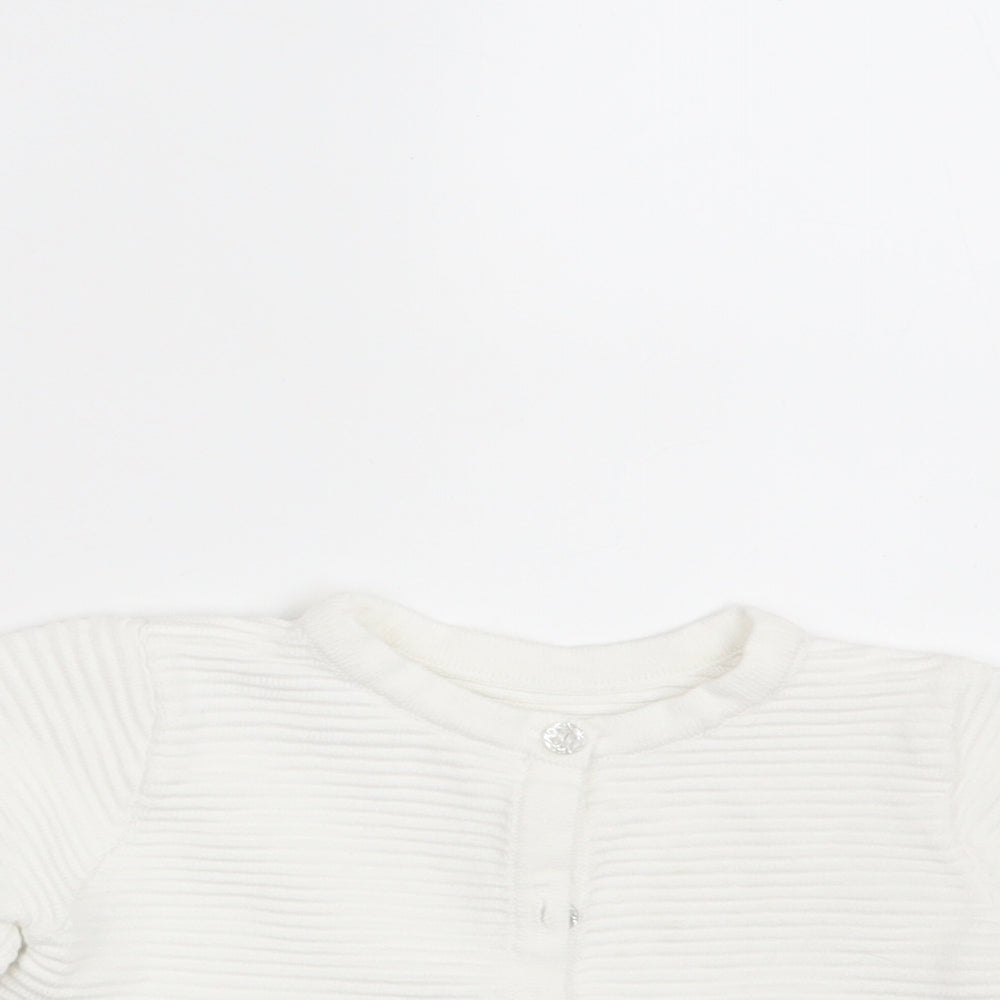 Nutmeg Girls White  Knit Cardigan Jumper Size 3-4 Years