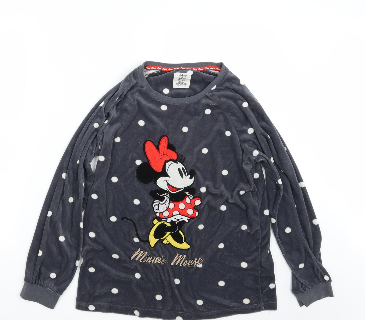 Primark Womens Grey Polka Dot  Pullover Sweatshirt Size 10  - Minnie Mouse
