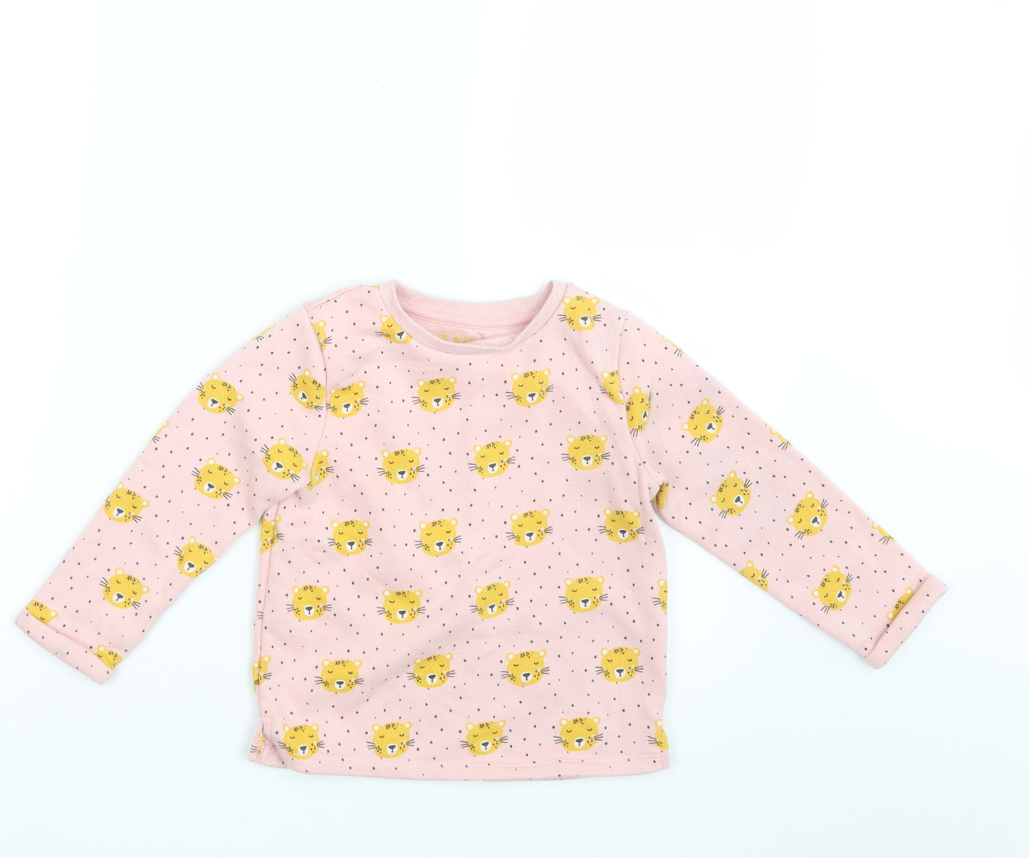 F&F Girls Pink Spotted  Pullover Sweatshirt Size 4-5 Years