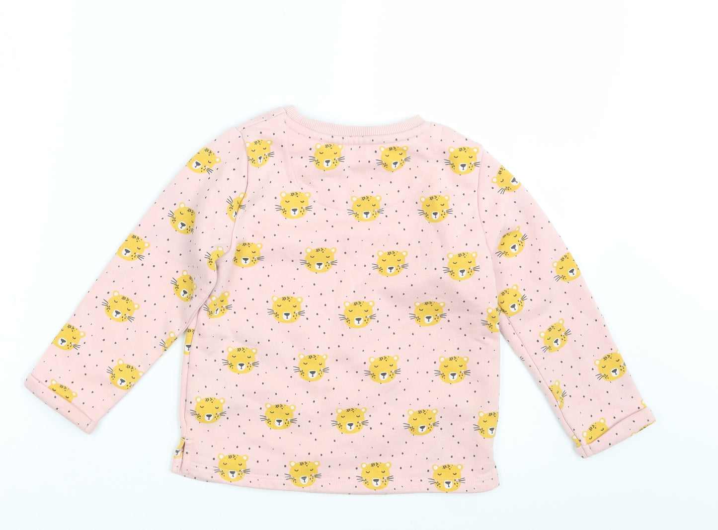 F&F Girls Pink Spotted  Pullover Sweatshirt Size 4-5 Years
