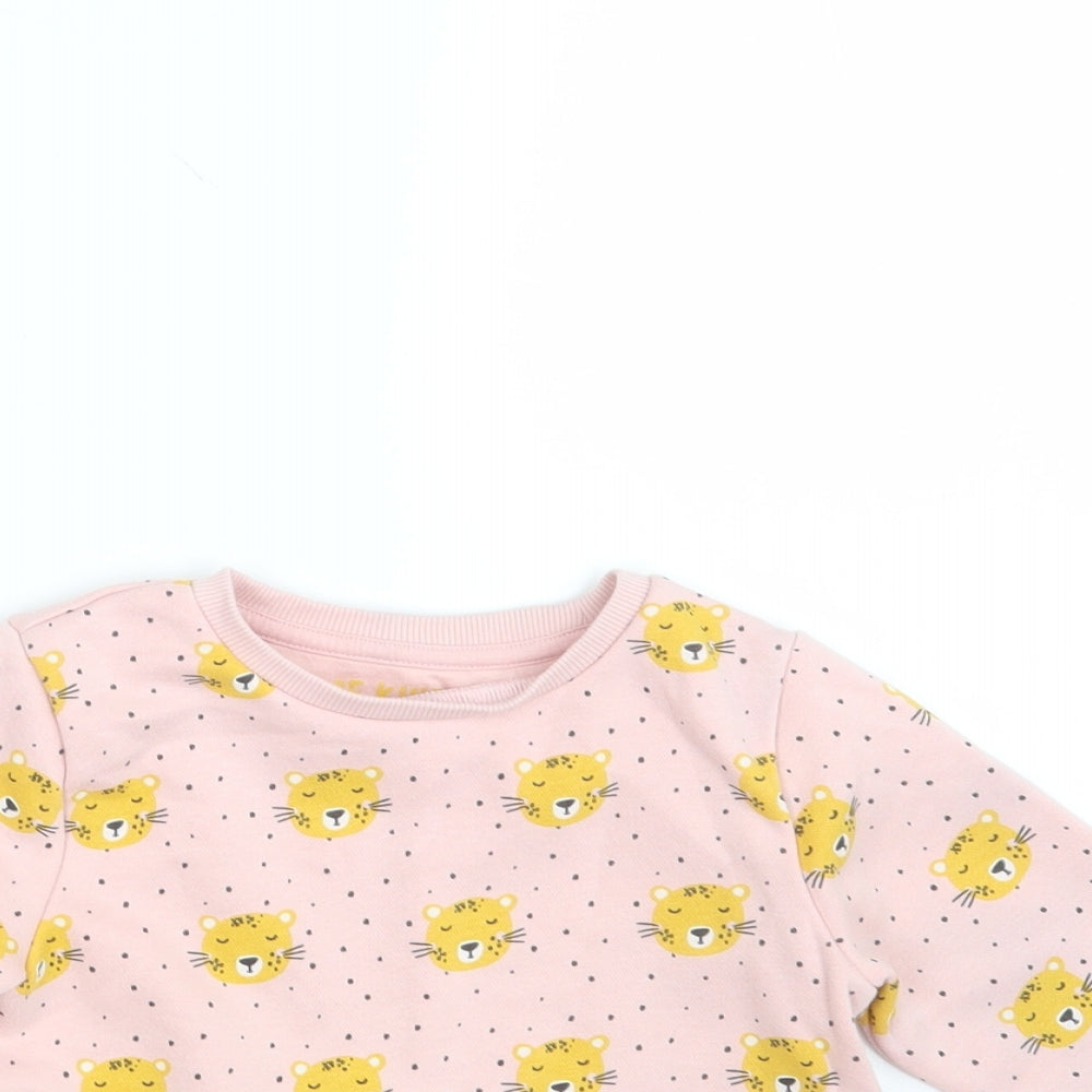 F&F Girls Pink Spotted  Pullover Sweatshirt Size 4-5 Years