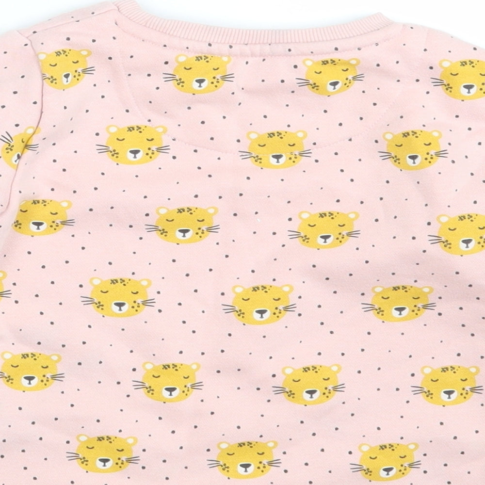 F&F Girls Pink Spotted  Pullover Sweatshirt Size 4-5 Years