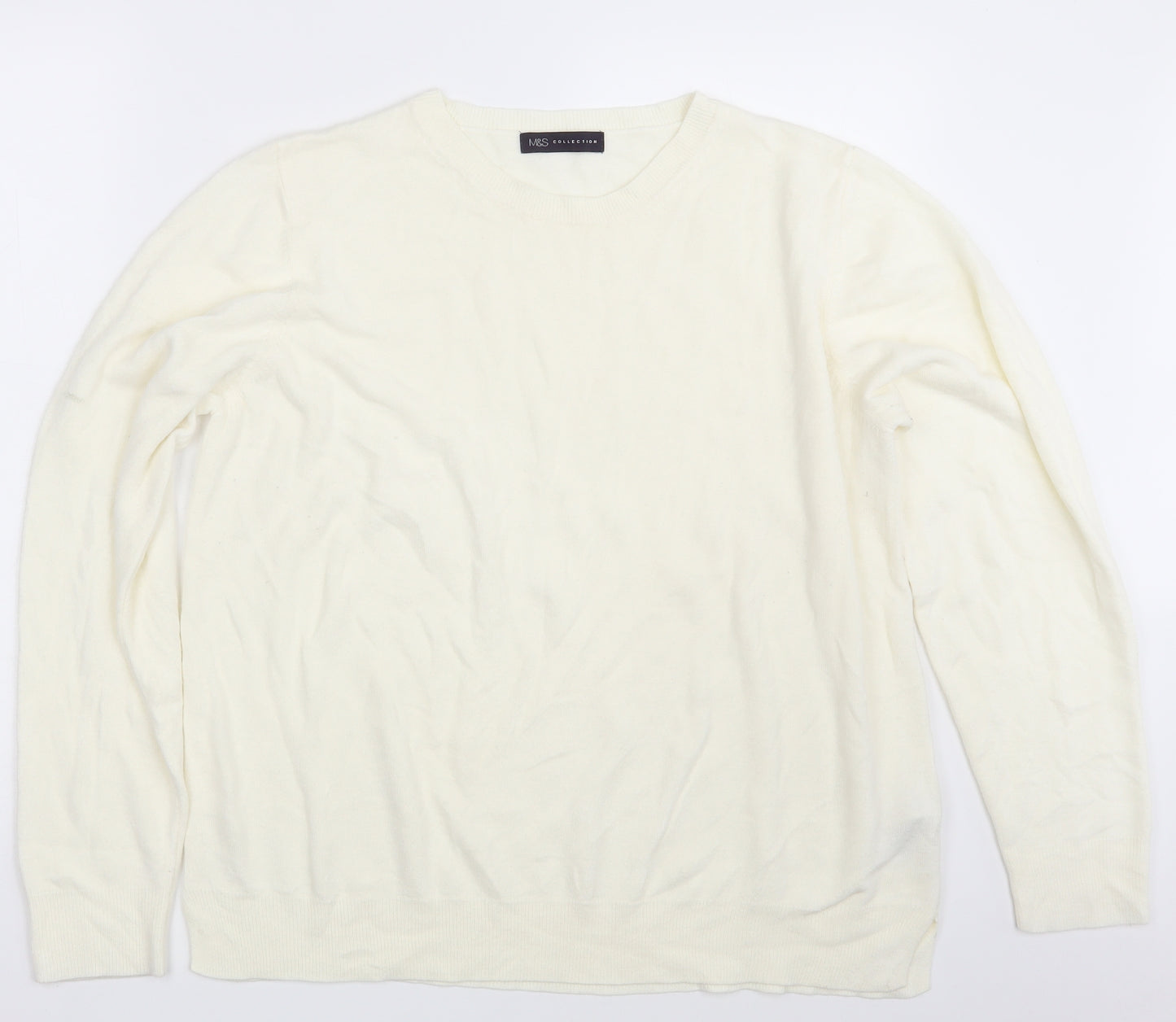 M&S Womens Ivory  Knit Pullover Jumper Size 22