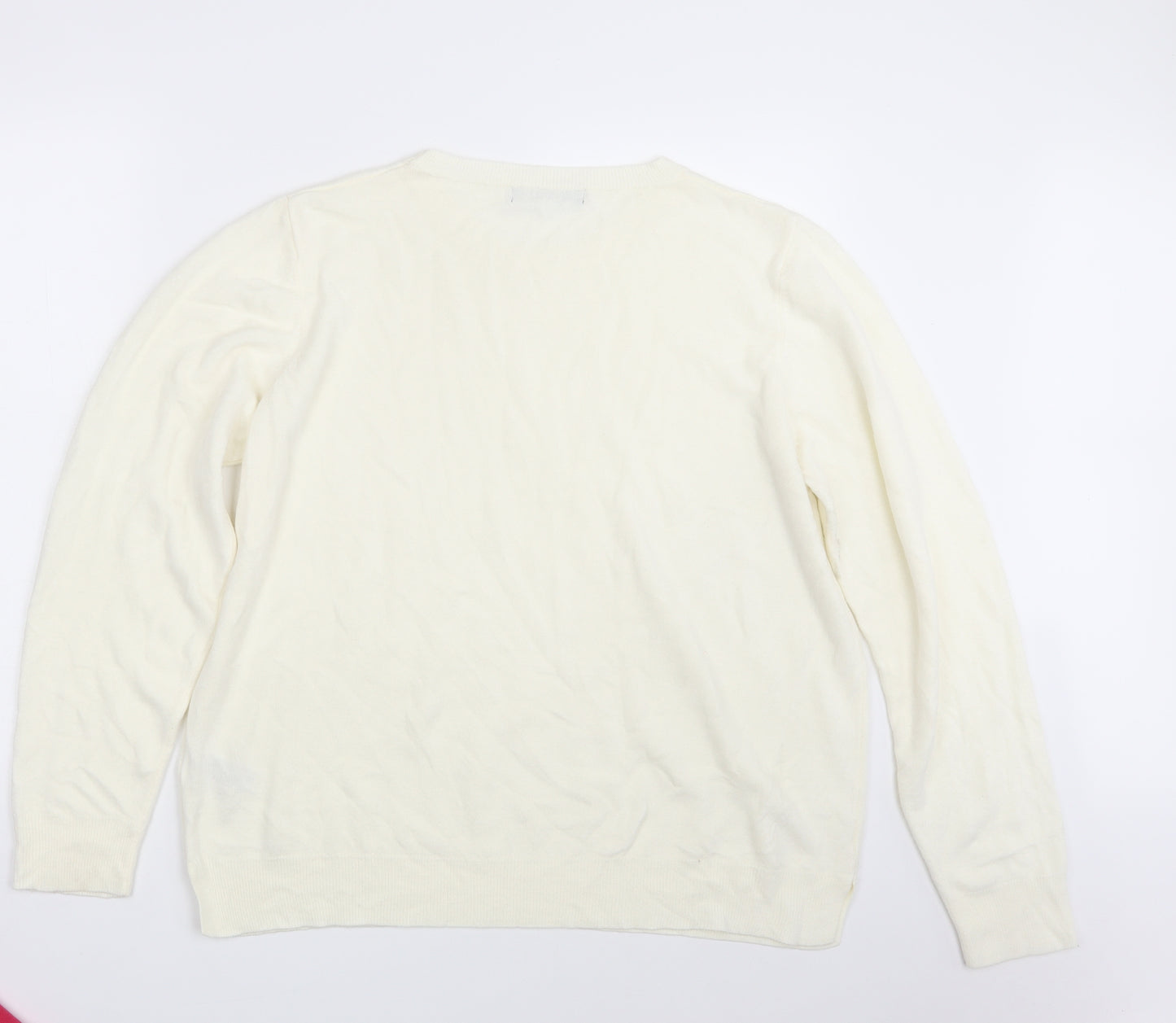 M&S Womens Ivory  Knit Pullover Jumper Size 22