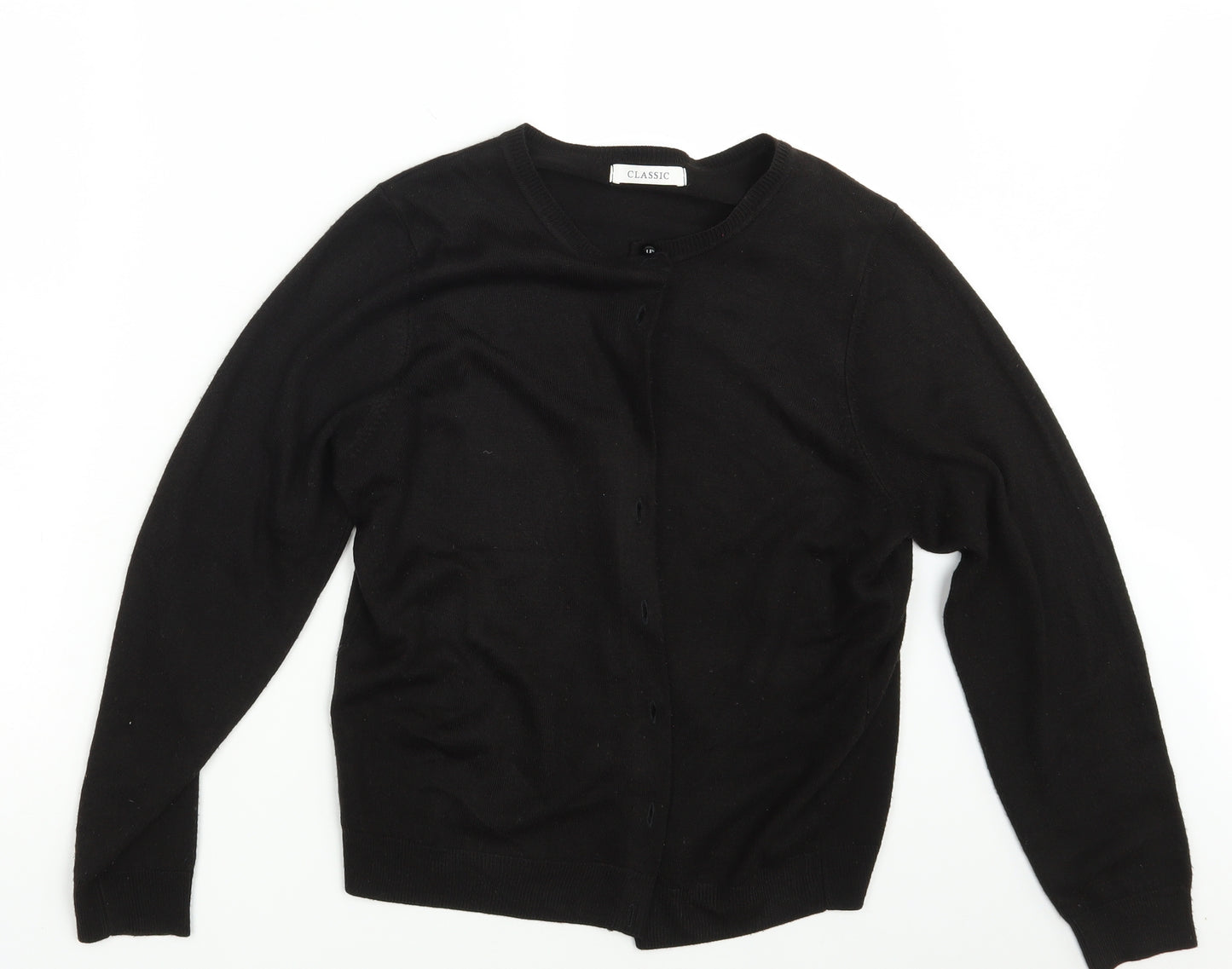 M&S Womens Black  Knit Cardigan Jumper Size 16