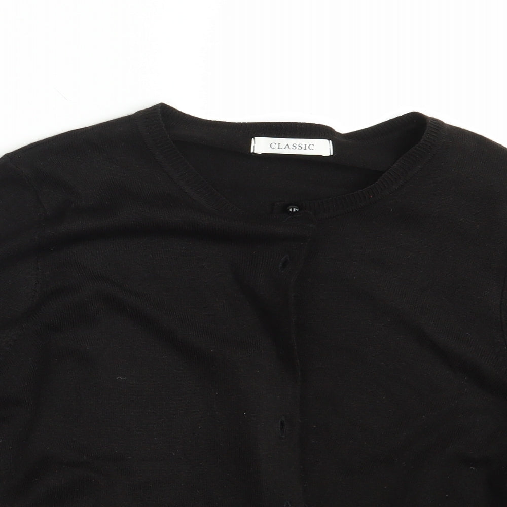M&S Womens Black  Knit Cardigan Jumper Size 16