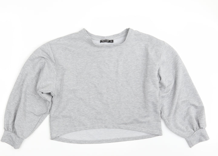 Nasty Gal Womens Grey Pullover Sweatshirt Size 14 - Cropped