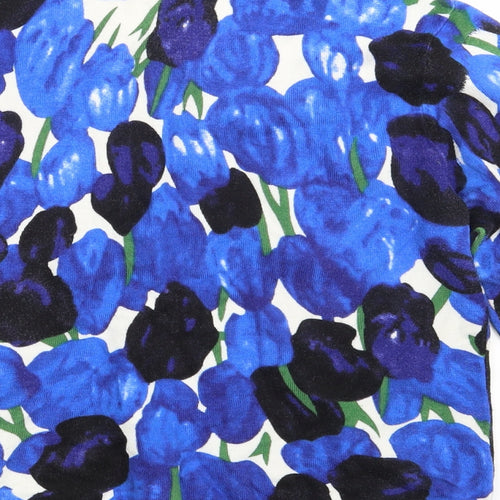 Preworn Womens Blue Floral  Pullover Jumper One Size