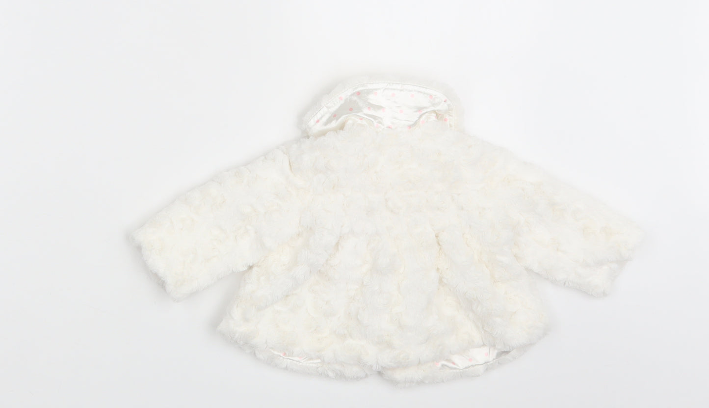Primark Girls Ivory Polka Dot  Jacket Coat Size 0-3 Months