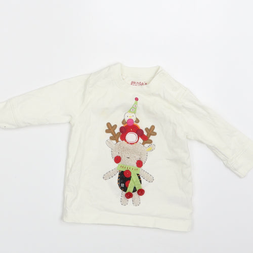 NEXT Girls Orange Floral  Basic T-Shirt Size 3-6 Months  - Seasonal Christmas Festive Holiday