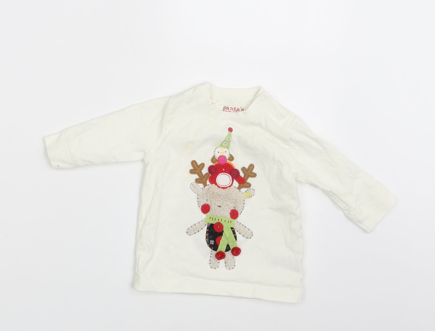 NEXT Girls Orange Floral  Basic T-Shirt Size 3-6 Months  - Seasonal Christmas Festive Holiday