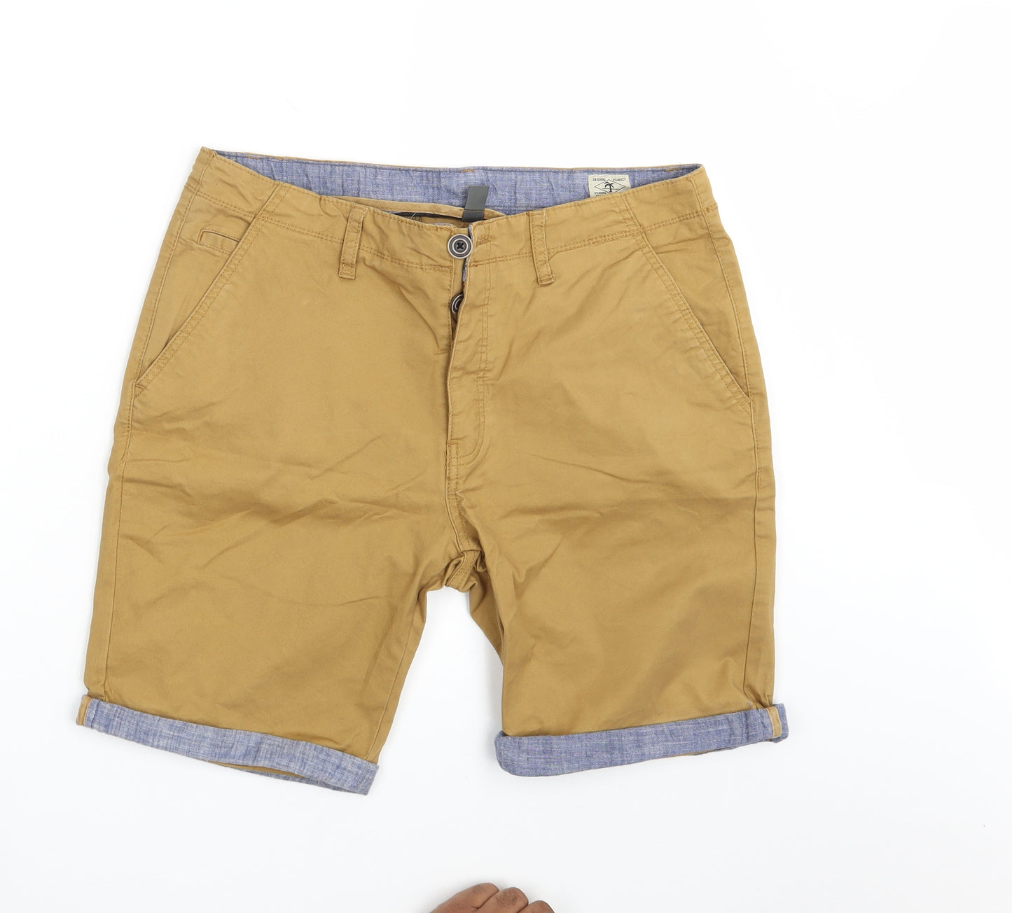 Primark Mens Beige  Denim Chino Shorts Size 34 in