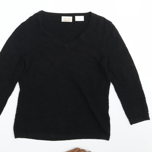 E P Pro Womens Black  Rayon Pullover Jumper Size S