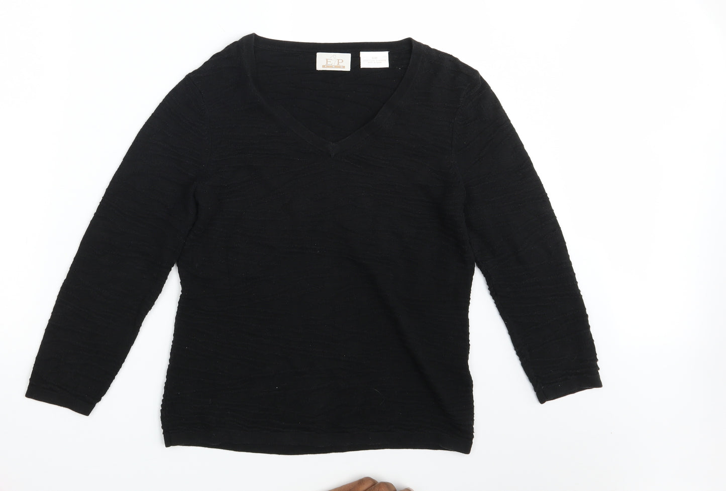 E P Pro Womens Black  Rayon Pullover Jumper Size S