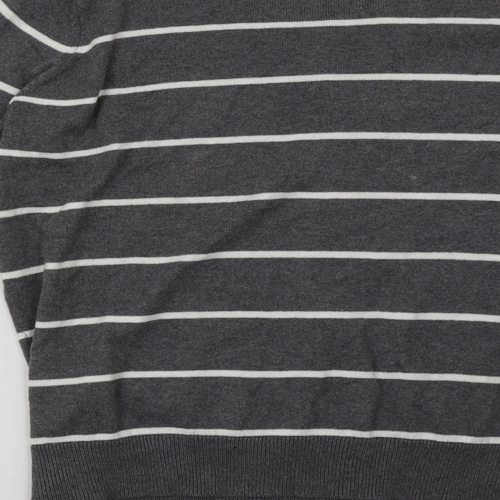 Primark Womens Grey Striped  Cardigan Jumper Size 12