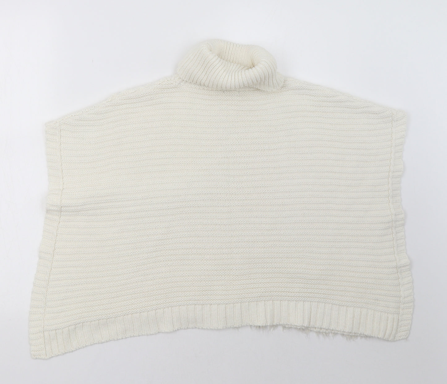 NEXT Girls White  Knit Cape Jumper Size 7-8 Years
