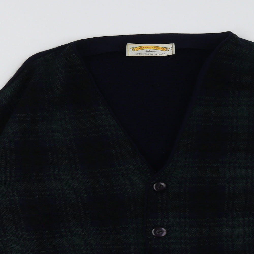 james pringle Mens Blue Check  Cardigan Jumper Size M