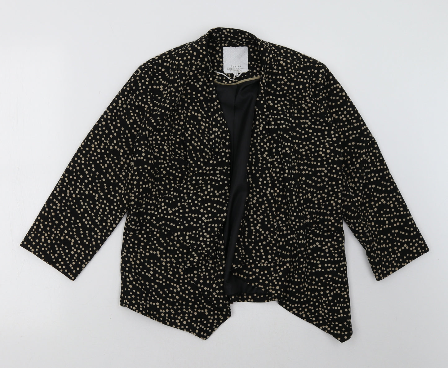 Debenhams Womens Black Polka Dot  Jacket Blazer Size 10