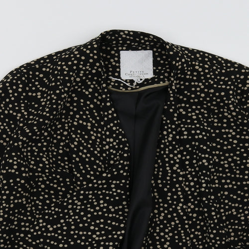 Debenhams Womens Black Polka Dot  Jacket Blazer Size 10