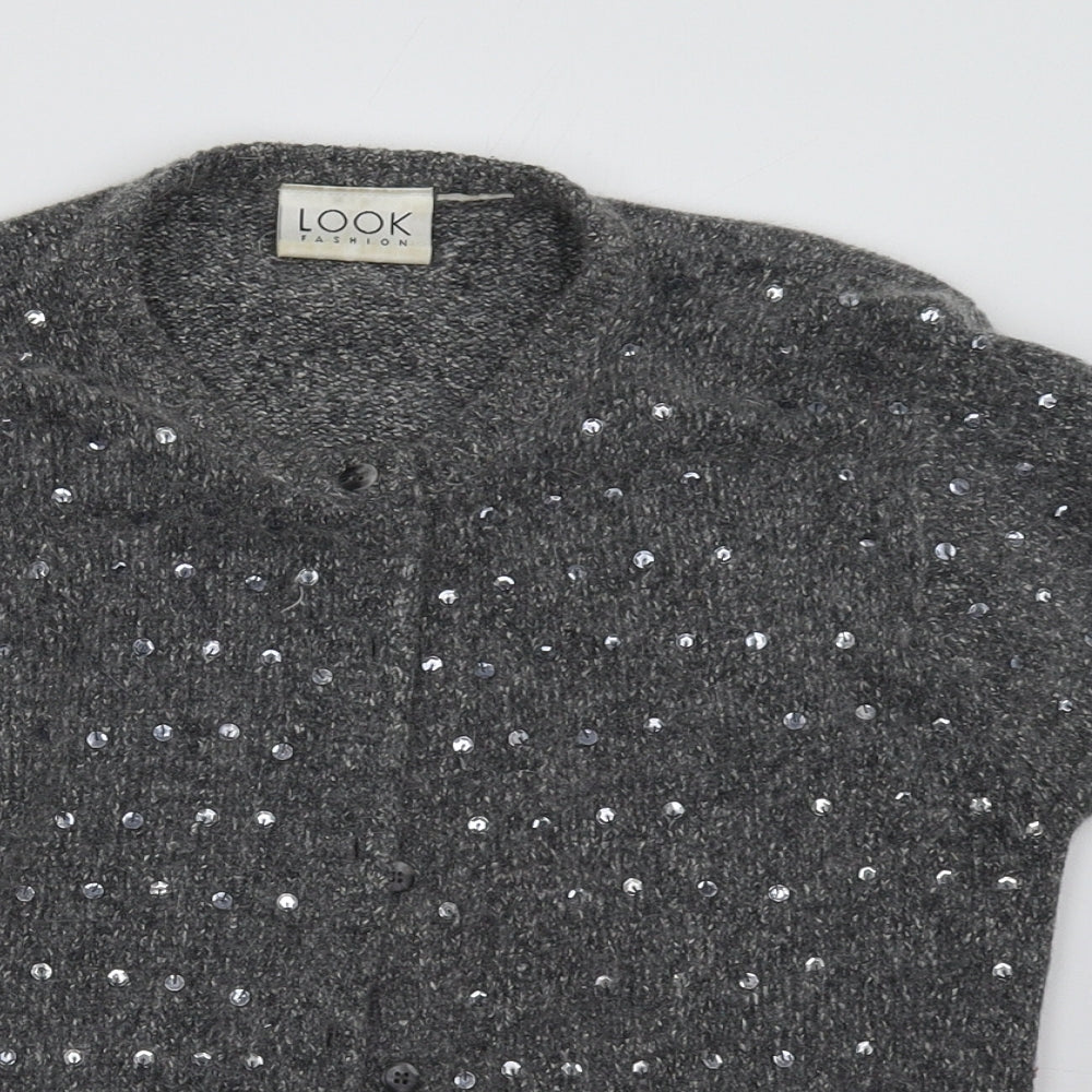 Look Womens Grey   Cardigan Jumper Size 16