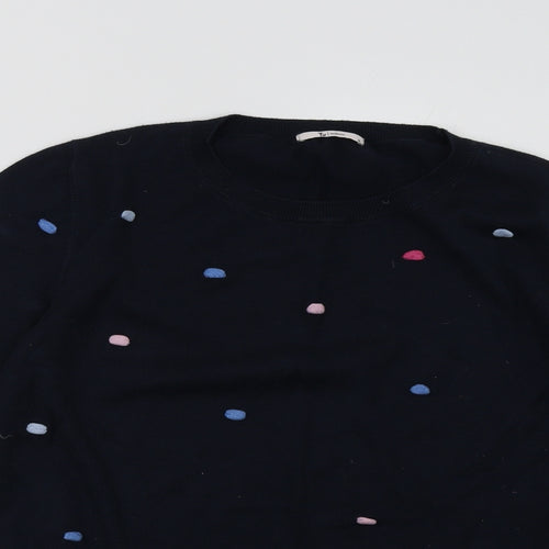 Sainsburys Womens Blue Polka Dot  Pullover Sweatshirt Size 14