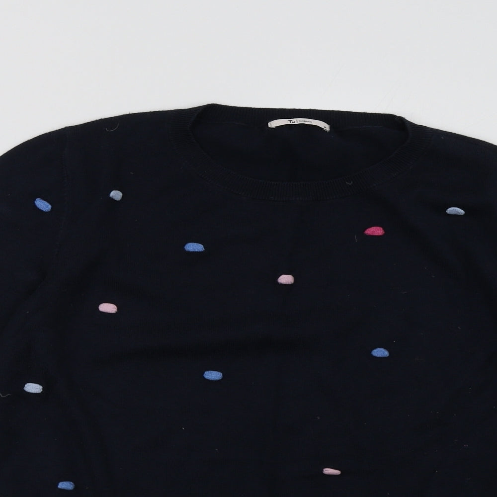 Sainsburys Womens Blue Polka Dot  Pullover Sweatshirt Size 14