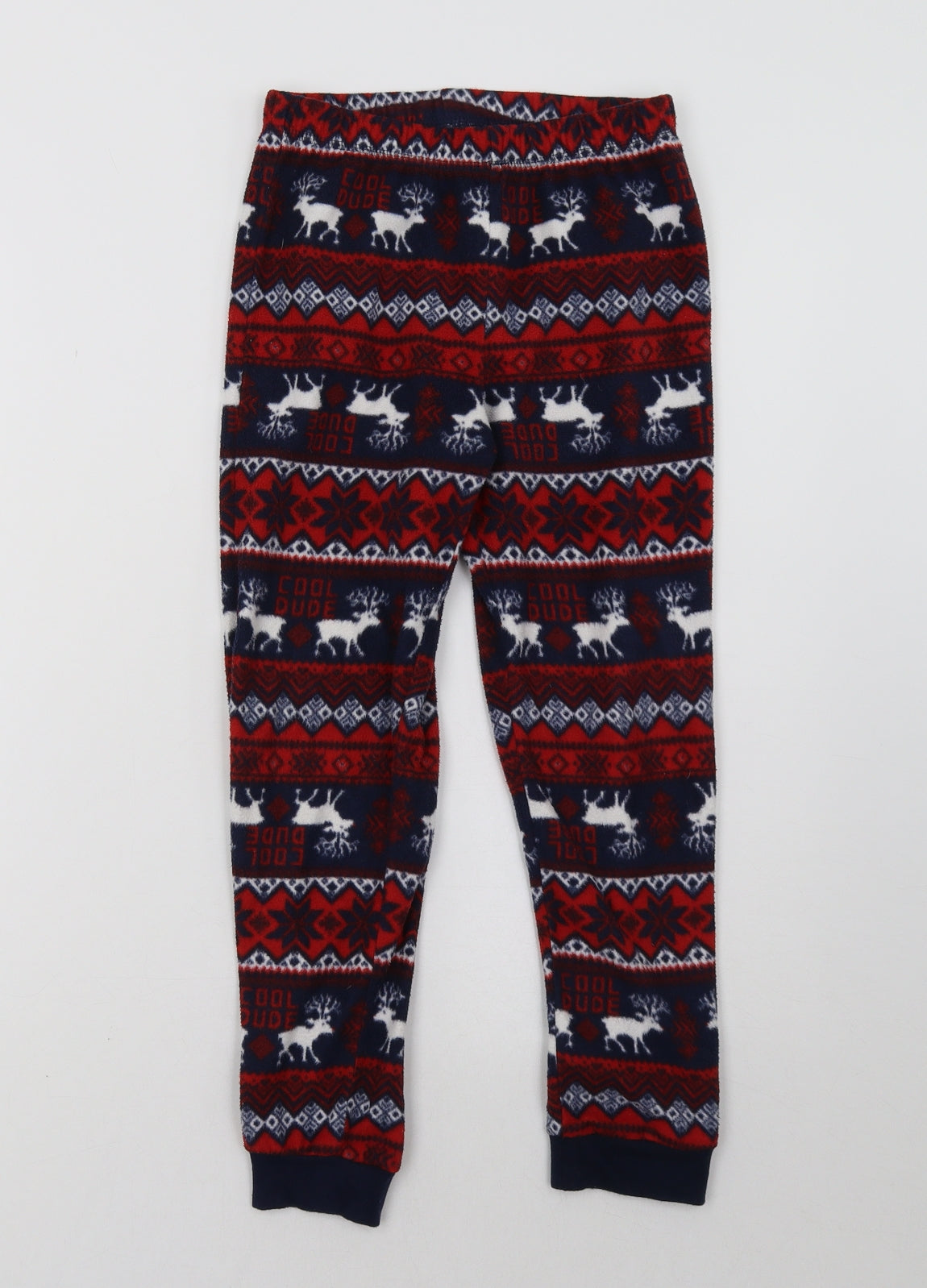 George Boys Red Geometric   Pyjama Pants Size 8-9 Years  - christmas